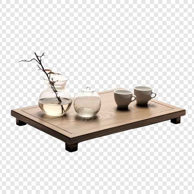 Free PSD tea table isolated on transparent background