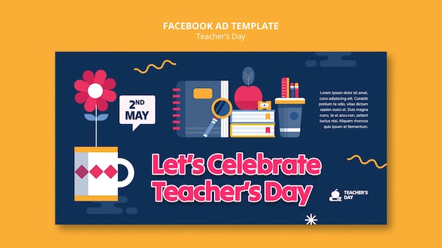 Free PSD teacher's day celebration facebook template