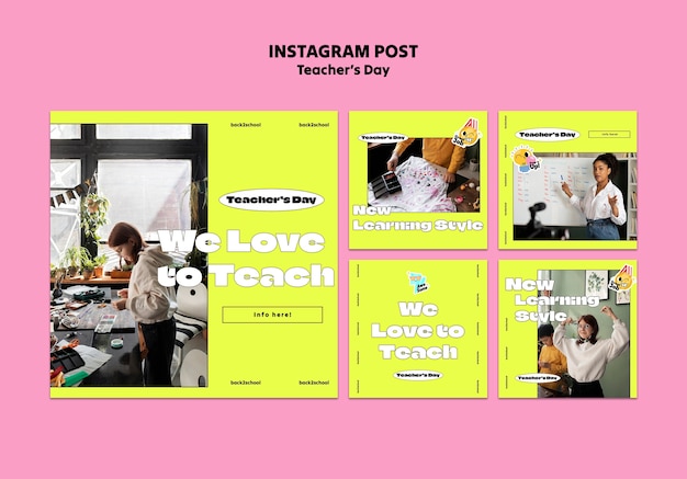 Free PSD teacher's day celebration instagram posts