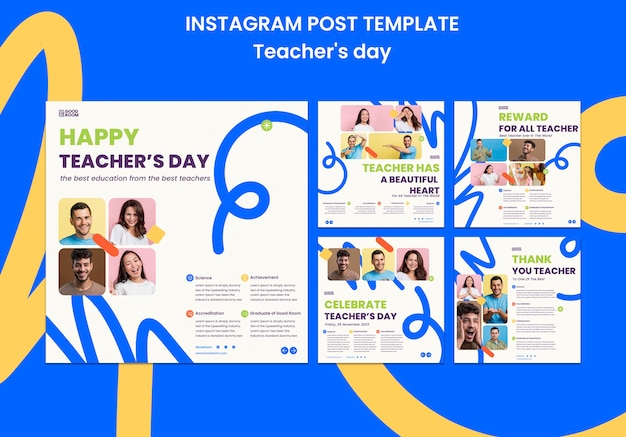 Free PSD teacher's day celebration instagram posts