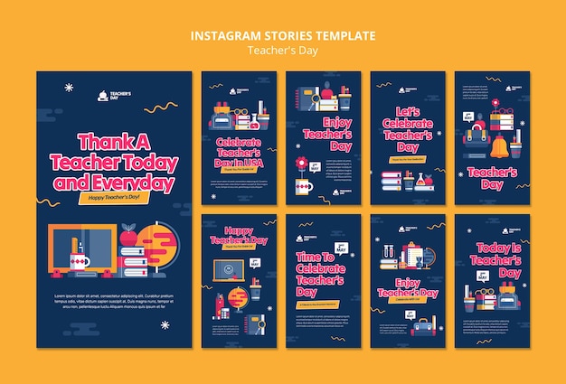 Free PSD teacher's day celebration instagram stories