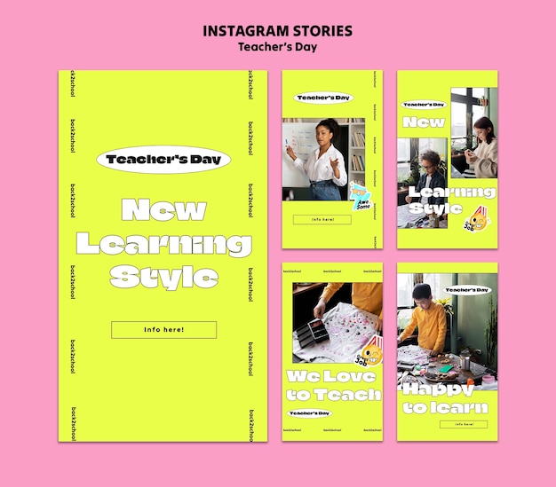 Free PSD teacher's day celebration instagram stories