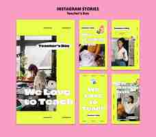 Free PSD teacher's day celebration instagram stories