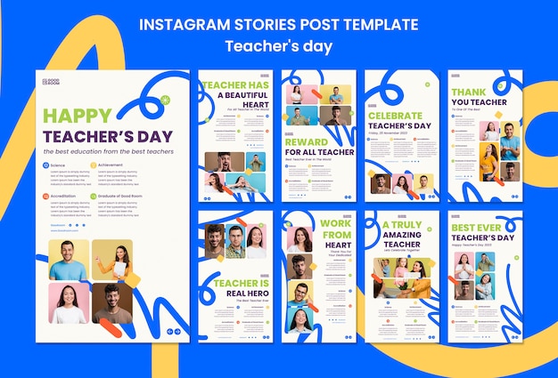 Free PSD teacher's day celebration instagram stories