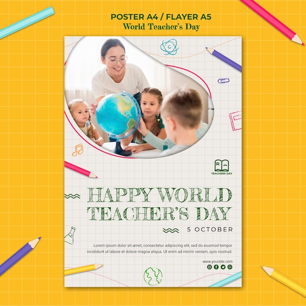 Free PSD teacher's day flyer template