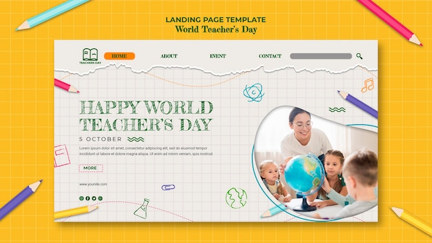Free PSD teacher's day landing page template