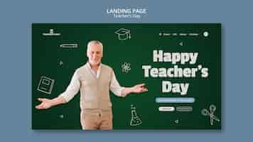 Free PSD teacher's day landing page template