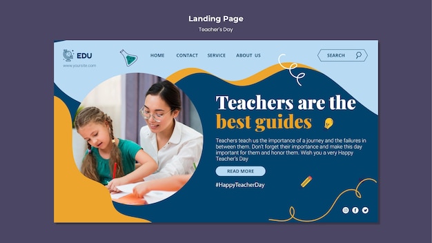 Teacher's day landing page template