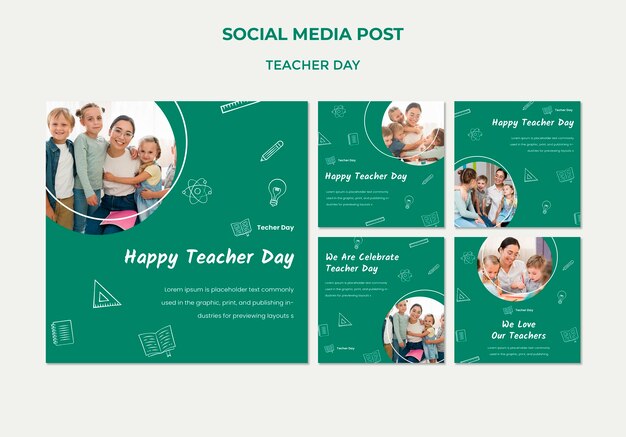 Teacher's day social media post template