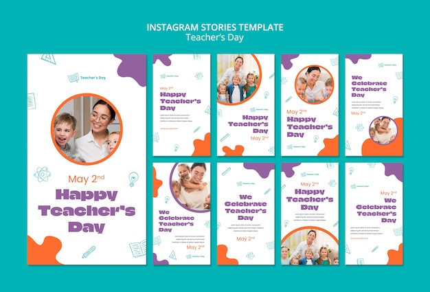 Free PSD teacher's day template design