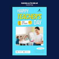 Free PSD teacher's day template design