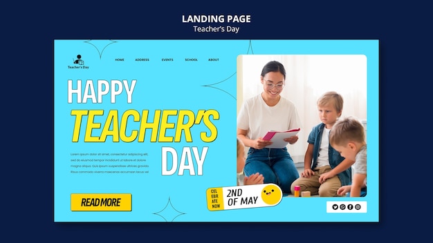 Free PSD teacher's day template design