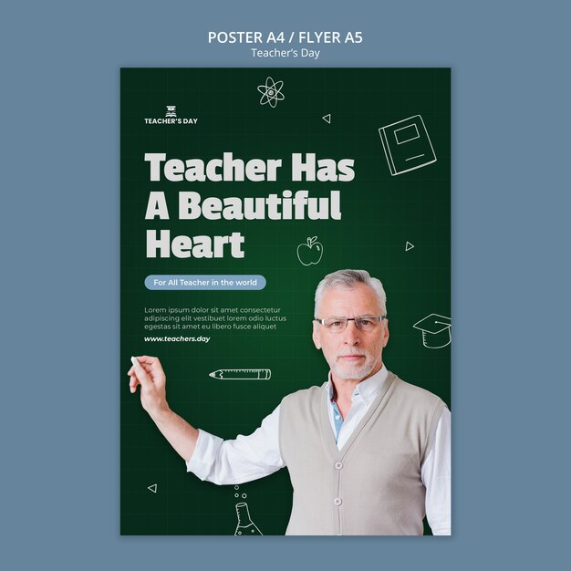 Teacher's day vertical print template