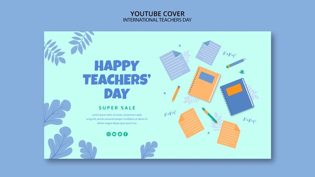 Teacher's day youtube cover template