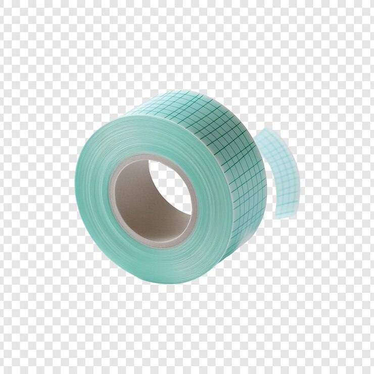 Free PSD teal gridded adhesive tape roll medical industrial and diy applications