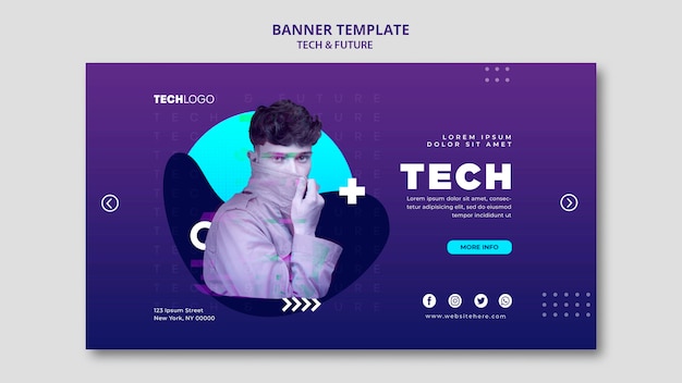 Tech & future banner template concept template