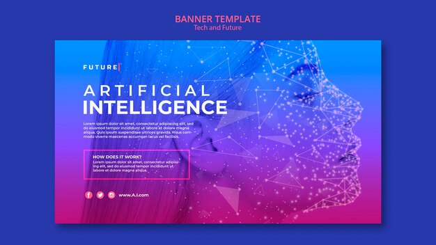 Технология и будущая концепция баннер шаблон с изображением