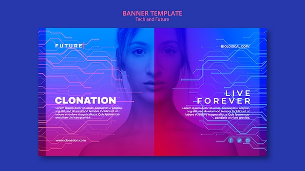 Free PSD tech and future concept banner template