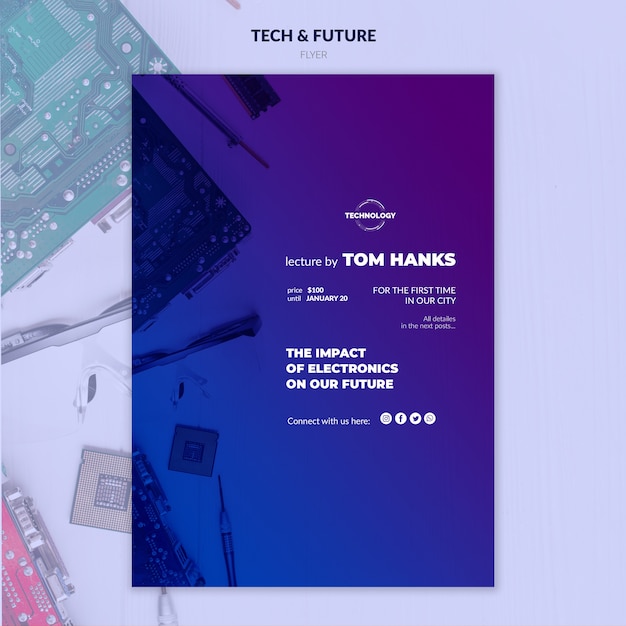 Free PSD tech & future concept flyer mock-up