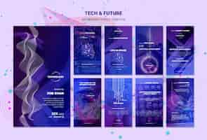 無料PSD tech＆future conceptのinstagramストーリーテンプレート