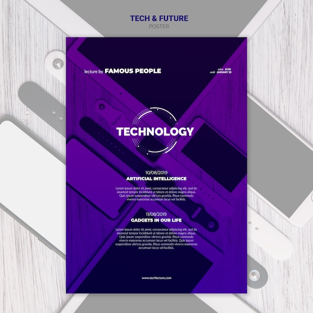 Free PSD tech & future concept poster