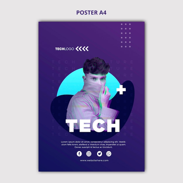 기술 및 미래 포스터 컨셉 모형
