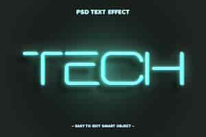 Free PSD tech light editable text effect