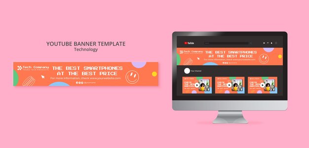 Tech store and business youtube banner template