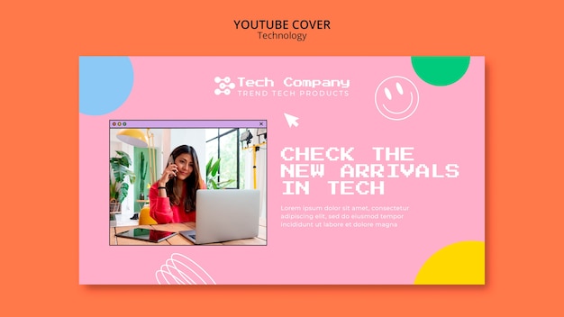 Free PSD tech store and business youtube cover template