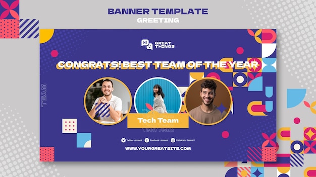 Tech team congrats banner template
