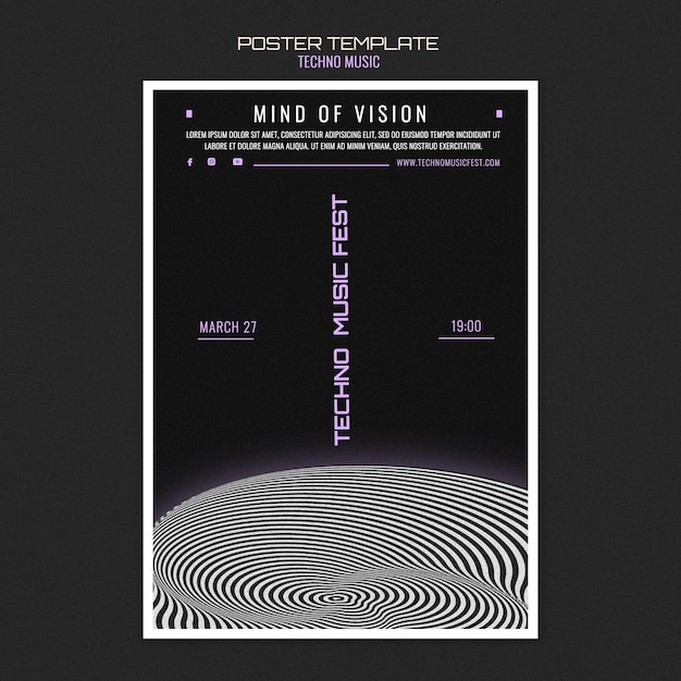 Techno music fest poster