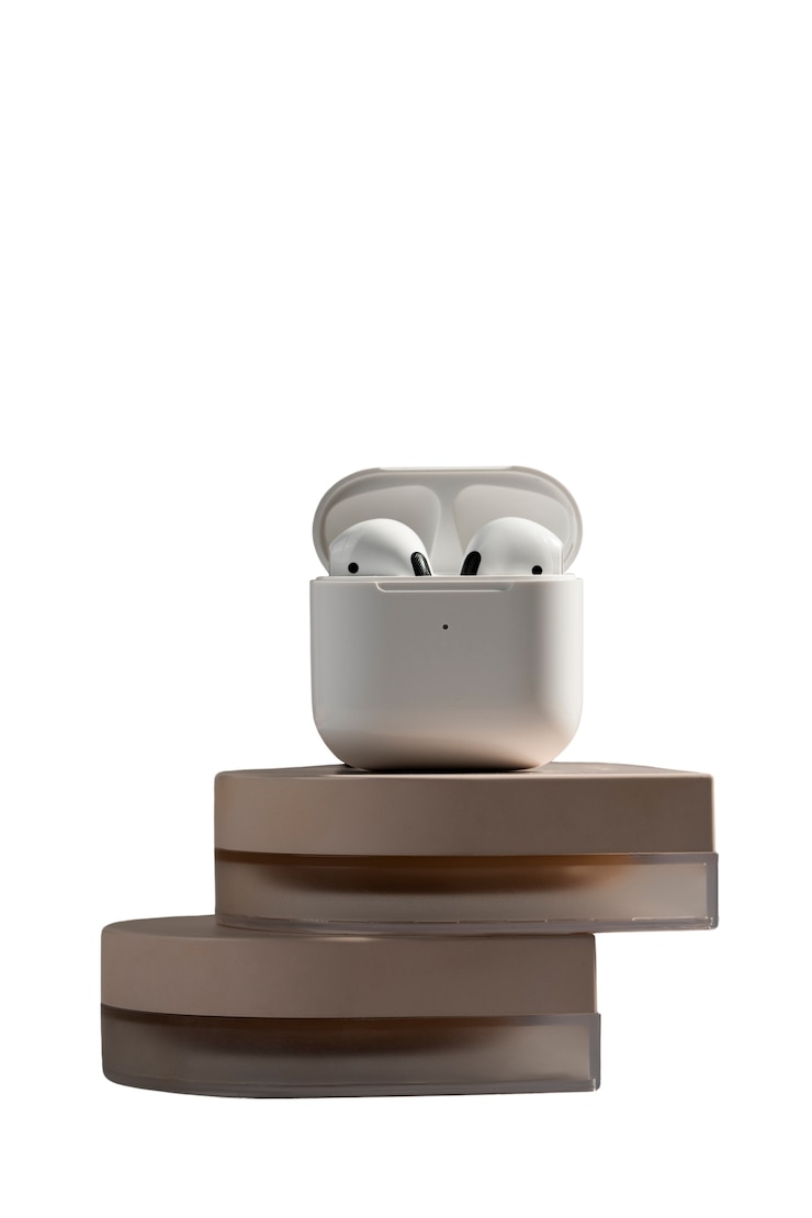 Free PSD technological airpods isolated