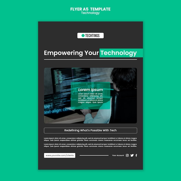 Free PSD technological innovation concept flyer template