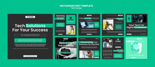 Technological innovation concept instagram posts