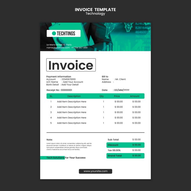 technological innovation concept invoice template