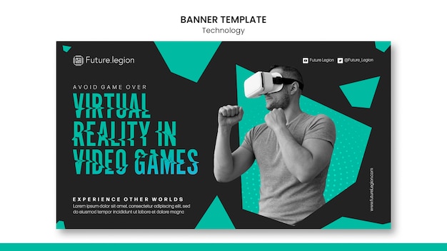 PSD gratuito design del modello di banner tecnologico