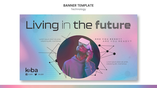 PSD gratuito design del modello di banner tecnologico