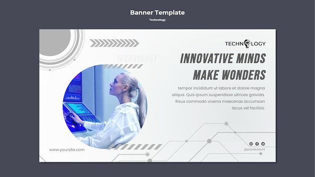 Technology banner template design