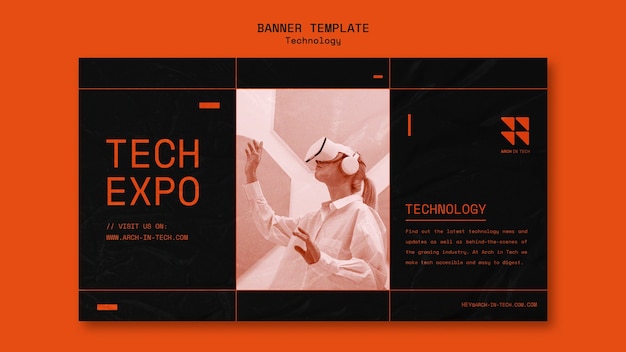 Modello di banner tecnologico