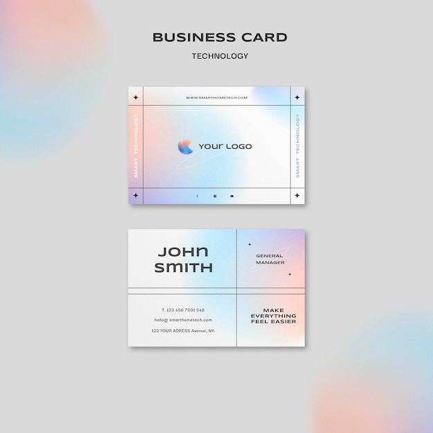 Technology business card design template