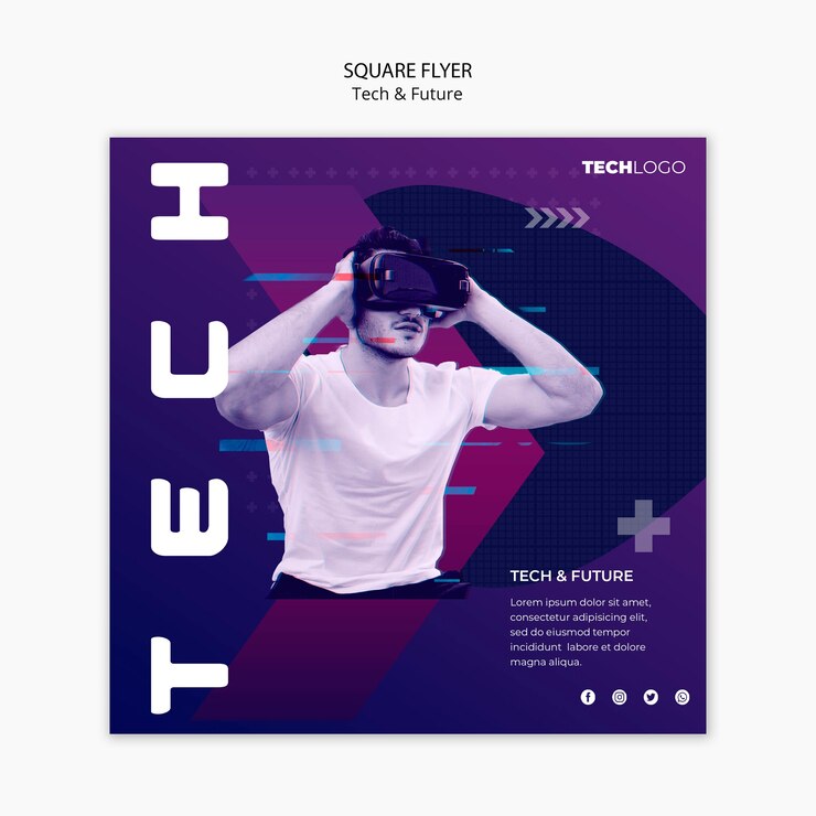 Free PSD technology concept for flyer