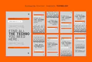 Free PSD technology concept  instagram stories