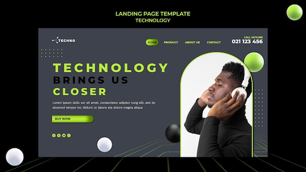 Technology concept landing page