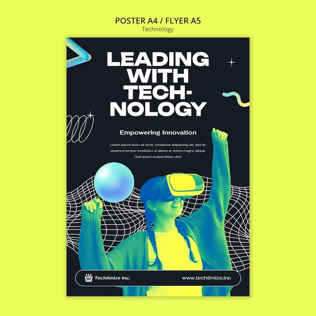 Free PSD technology concept  poster template