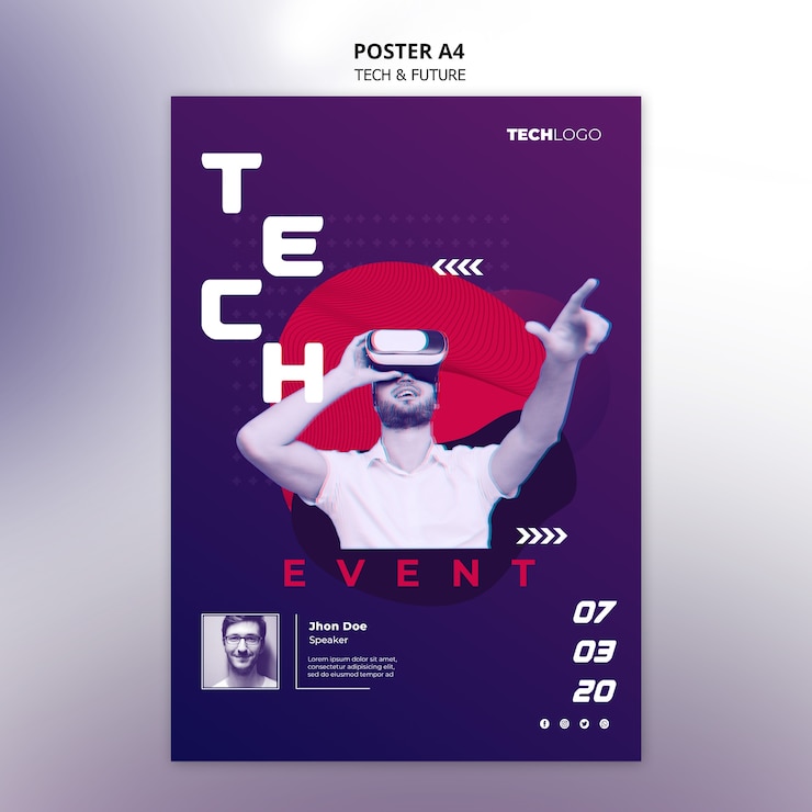 Free PSD technology concept for poster