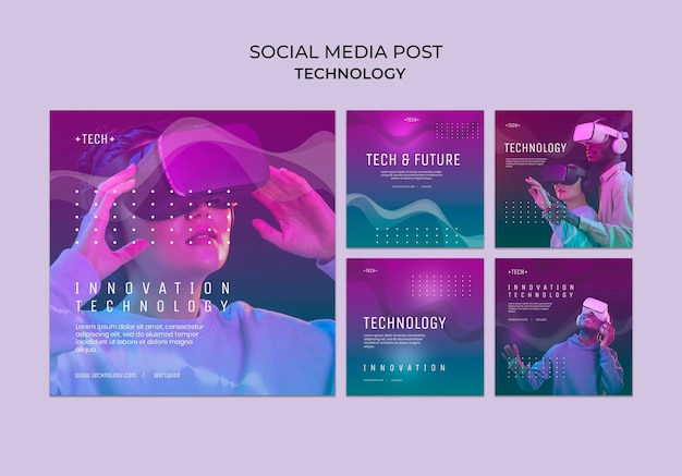 Technology concept social media post