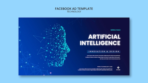 Technology facebook ad template design