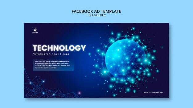 テクノロジーFacebook広告テンプレートデザイン