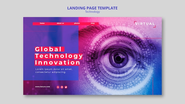 無料PSD テクノロジーfacebook広告テンプレートデザイン
