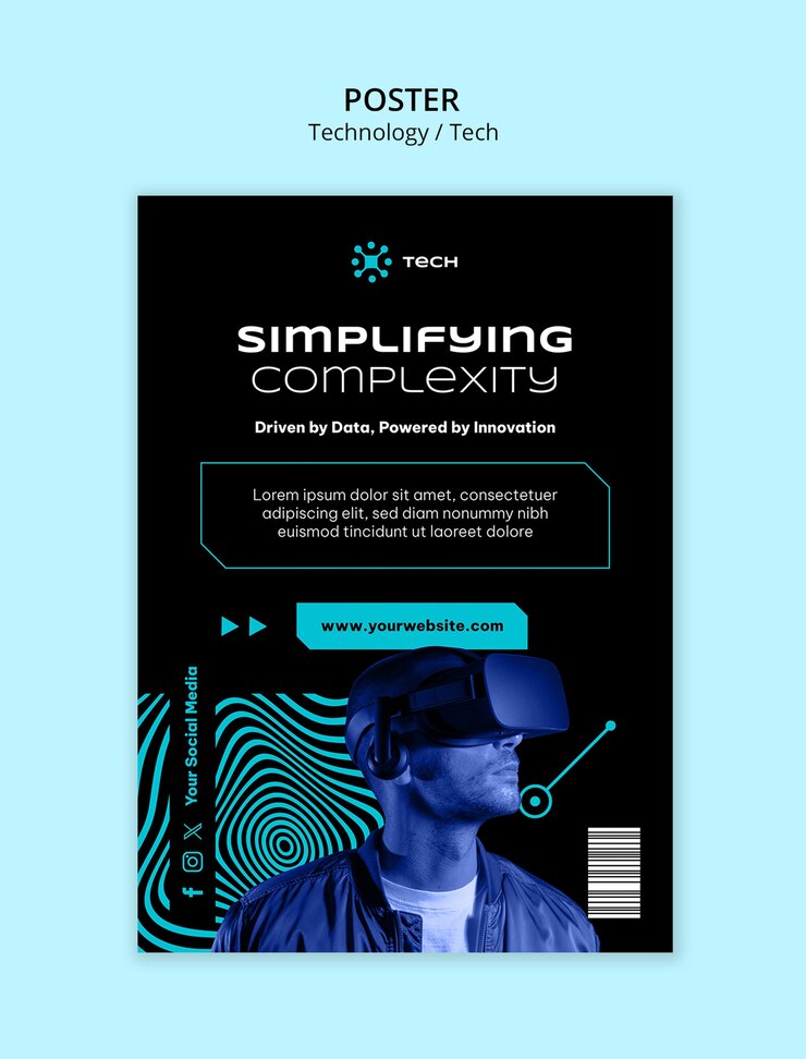 Free PSD technology flyer template design